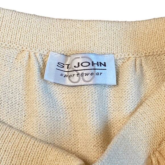 Vintage St. John Sportswear Cream Wool Sweater Skirt Size 8 - Picture 4 of 5